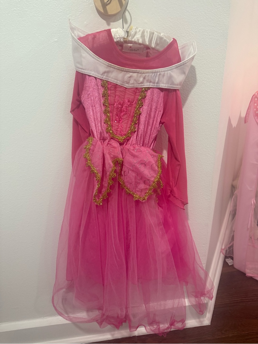 ✨ Pink Princess Aurora Light Up Dress Sleeping Beauty Costume Size 110 4-5Y ✨